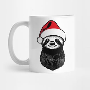 Christmas Sloth with Santa Hat Mug